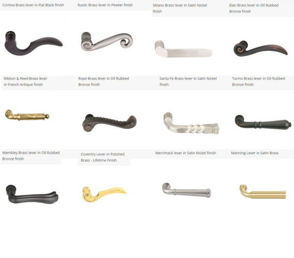 Emtek Brass Lever Choices 1