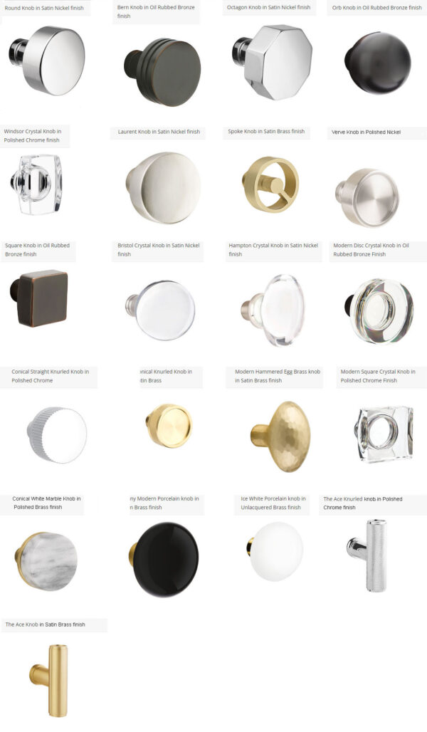 Emtek Brass Knob Choices