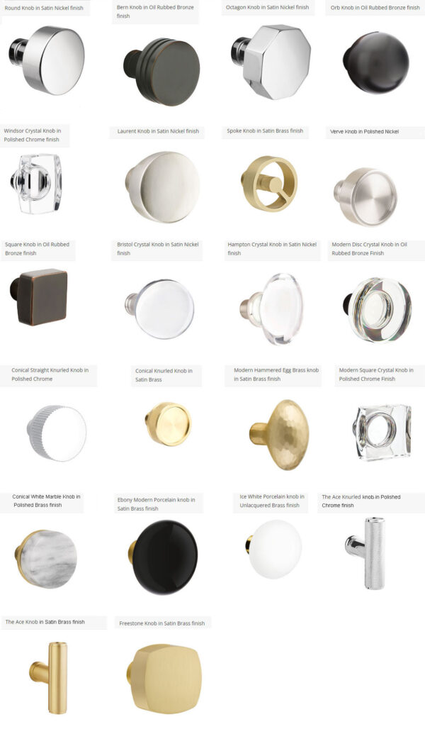 Big Decor Store - Emtek Brass Knob Choices