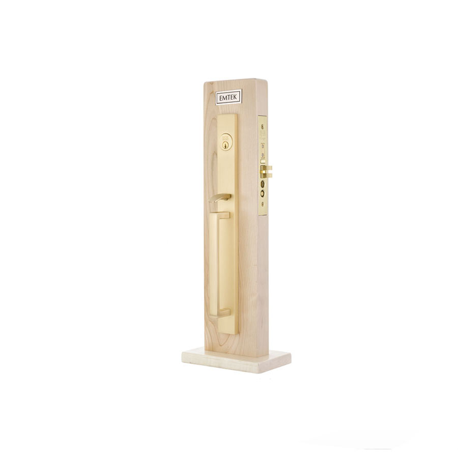 Emtek Brass Adelaide Mortise Entryset, Shown In Satin Brass