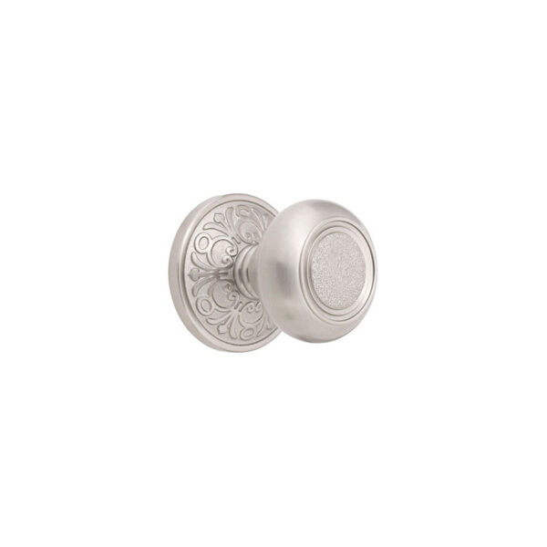 Emtek Hardware Belmont Door Knob w/Lancaster Rosette, Shown In Satin Nickel