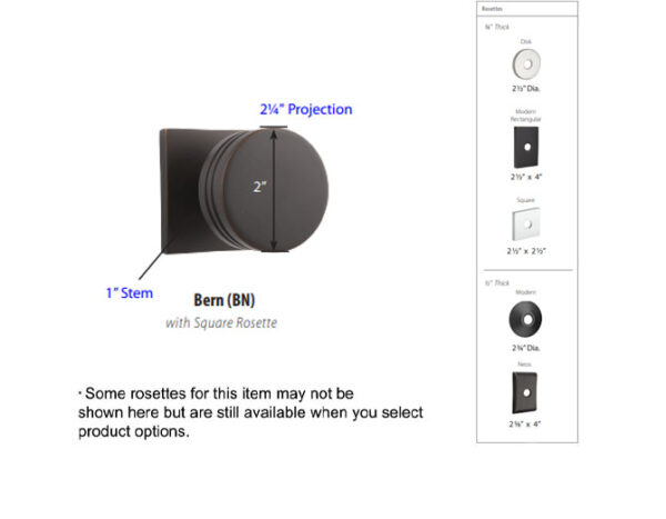 Emtek Bern Brass Door Knob, Tech Specs
