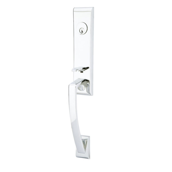 Emtek Hardware Apollo Brass Tubular Entryset Shown In Polished Chrome