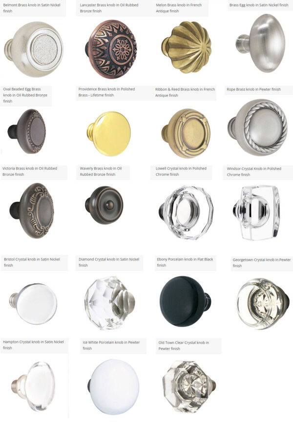 Emtek Brass Knob Choices 1