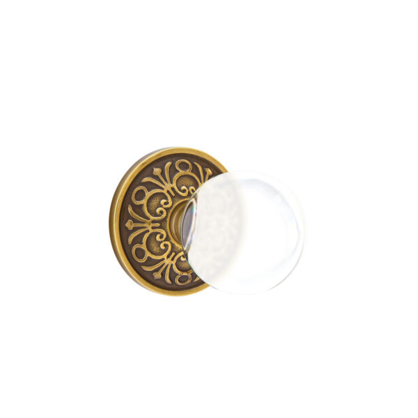Emtek Hardware Bristol Crystal Door Knob w/Lancaster Rosette, Shown In French Antique