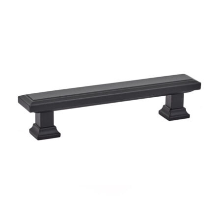 Emtek Geometric Rectangular Cabinet Pull, Shown In Flat Black