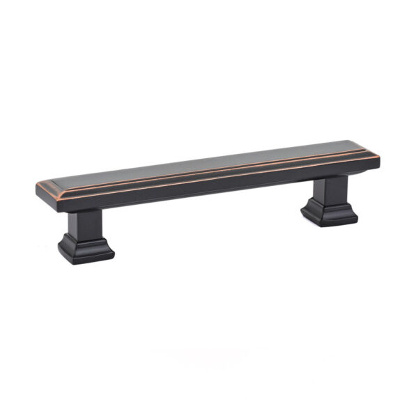 Emtek Geometric Rectangular Cabinet Pull, Shown In Oil Rubbed Bronze