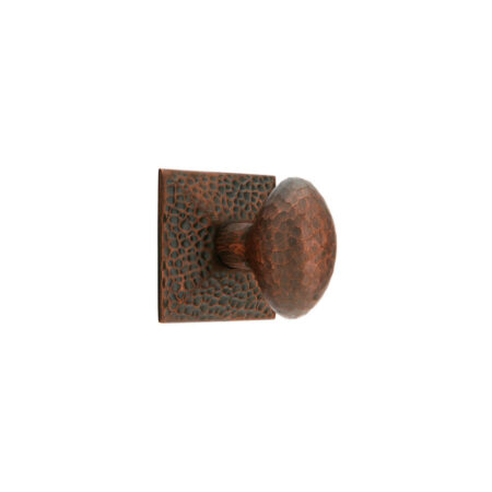 Emtek Hardware Hammered Egg Arts & Crafts Door Knob w/Hammered Rosette, Shown In Oil Rubbed Bronze