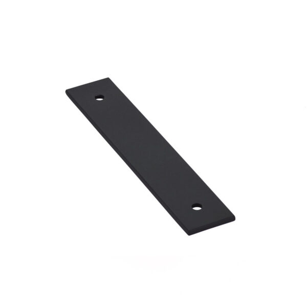 Emtek Art Deco Rectangular Backplate For Cabinet Pull, Shown In Flat Black