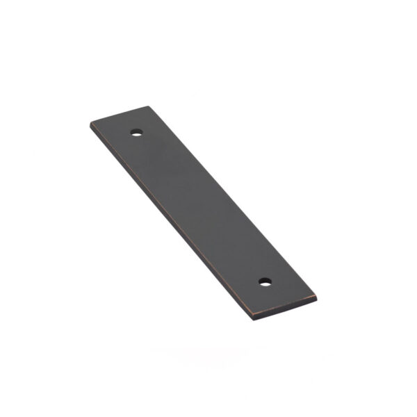 Emtek Hardware Art Deco Rectangular Backplate For Cabinet Pull, Shown In Oil Rubbed Bronze