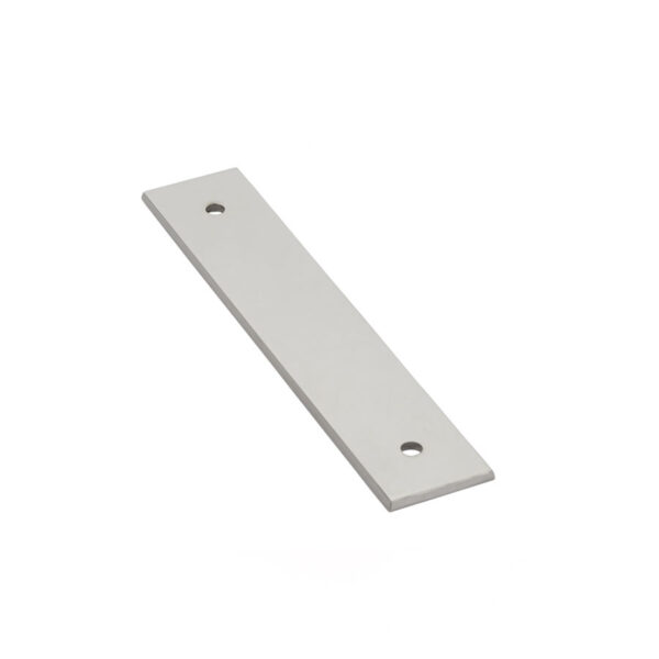 Emtek Art Deco Rectangular Backplate For Cabinet Pull, Shown In Polished Nickel