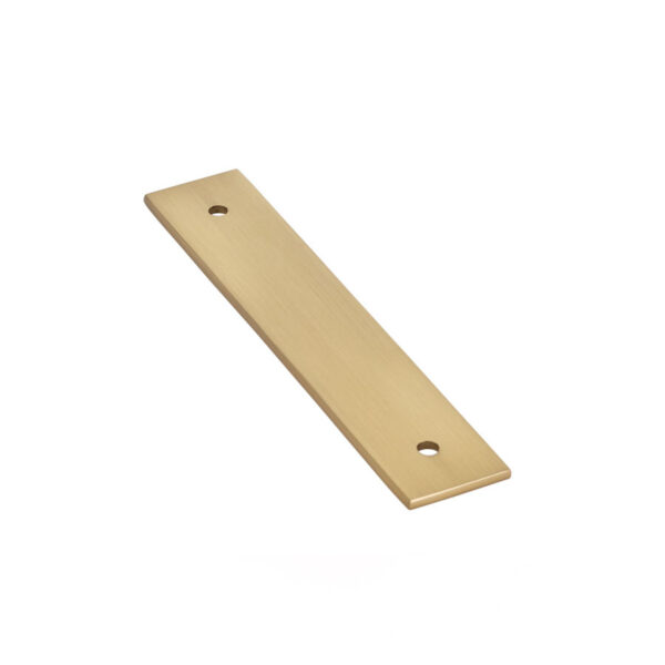 Emtek Art Deco Rectangular Backplate For Cabinet Pull, Shown In Satin Brass
