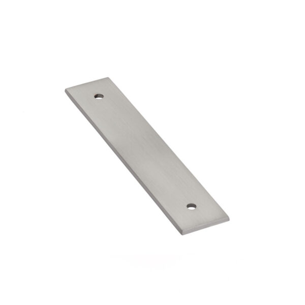 Emtek Art Deco Rectangular Backplate For Cabinet Pull, Shown In Satin Nickel