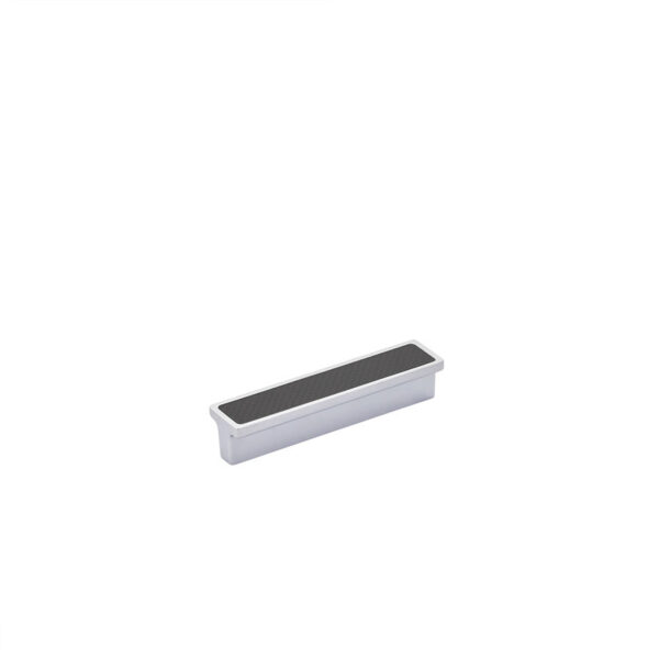 Emtek Carbon Fiber Black Bin Pull, Cabinet Pull, Polished Chrome