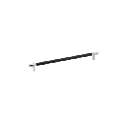 Emtek Carbon Fiber Black Cabinet Bar Pull, Polished Chrome