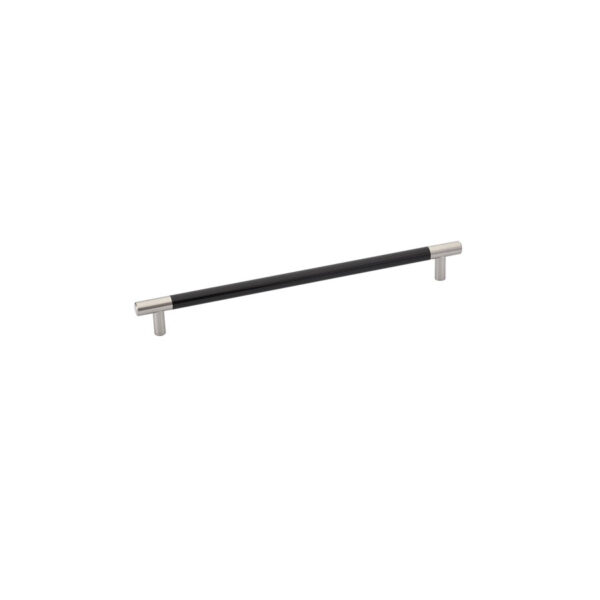 Emtek Carbon Fiber Black Cabinet Bar Pull, Satin Nickel
