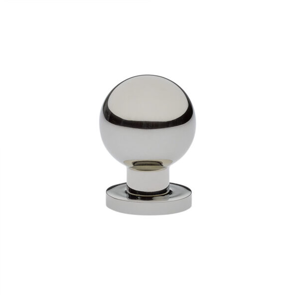 Emtek Hardware Globe Cabinet Knob Shown In Polished Nickel