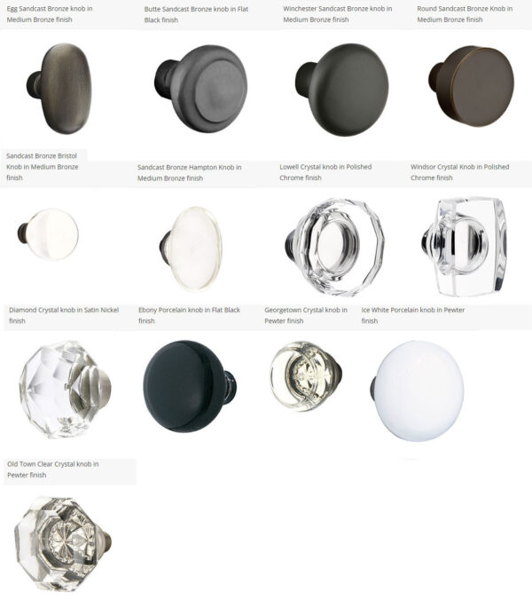 Emtek Sandcast Bronze Topeka Mortise Entryset Knob Choices