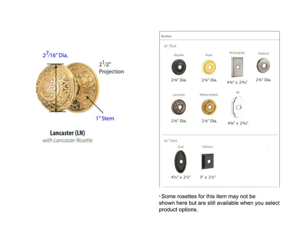 Emtek Lancaster Door Knob Tech Specs