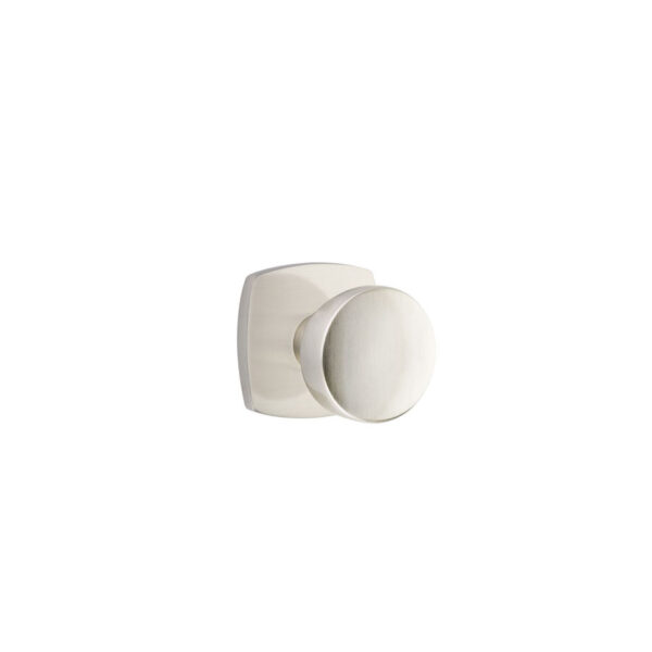 Emtek Square Door Knob w/Square Rosette, Shown In Oil Rubbed Bronze