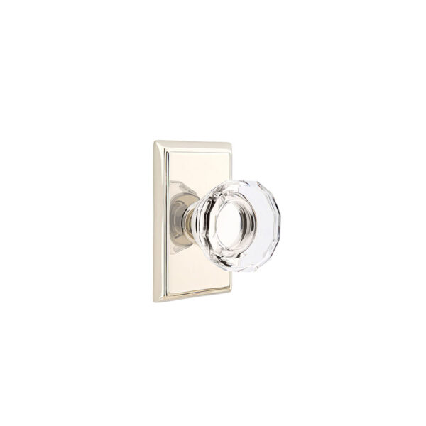 Emtek Hardware Lowell Crystal Door Knob w/Lancaster Rosette, Shown In French Antique
