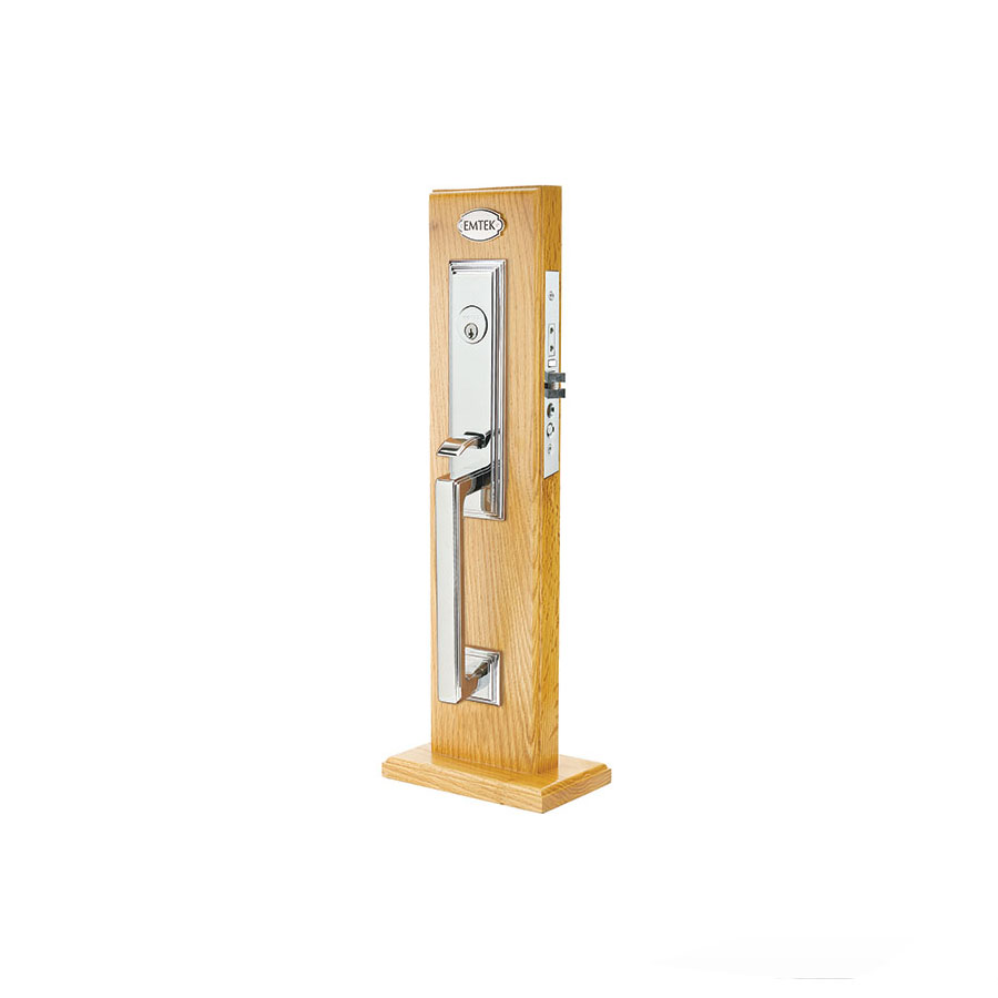 Emtek Manhattan Mortise Entryset, Shown In Polished Chrome