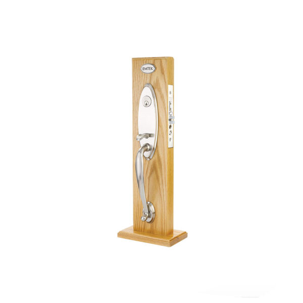 Emtek Hardware Brass Memphis Mortise Entryset, Shown In Satin Nickel