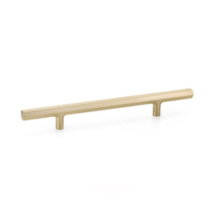Emtek Hardware 86685, Mod Hex Extended Cabinet Pull, 6" C-C, Satin Brass