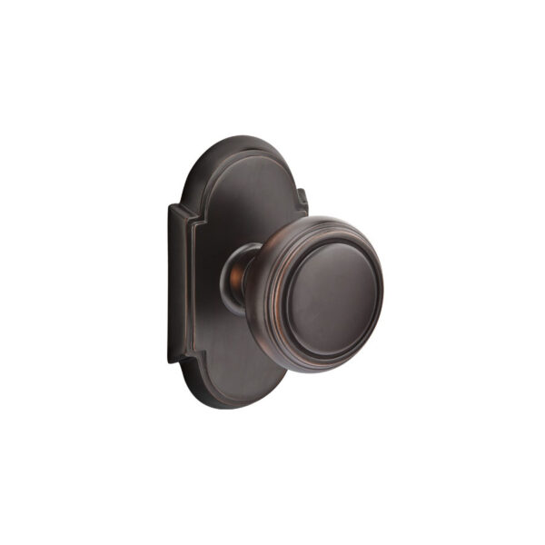 Emtek Hardware Norwich Door Knob w/#8 Rosette, Shown In Oil Rubbed Bronze