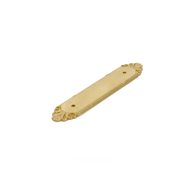 Emtek Hardware 86294, Ribbon & Reed Backplate For 4" Cabinet Pull,  1-1/4". x 6-3/4", Shown In French Antique - Image 5