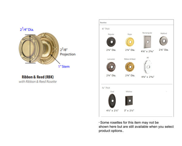 Emtek Ribbon & Reed Door Knob Tech Specs