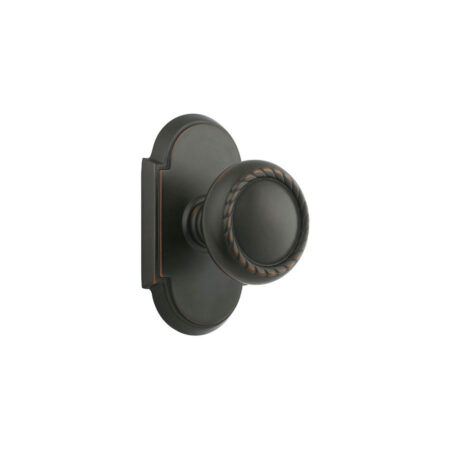 Emtek Hardware Rope Door Knob w/#8 Rosette, Shown In Oil Rubbed Bronze
