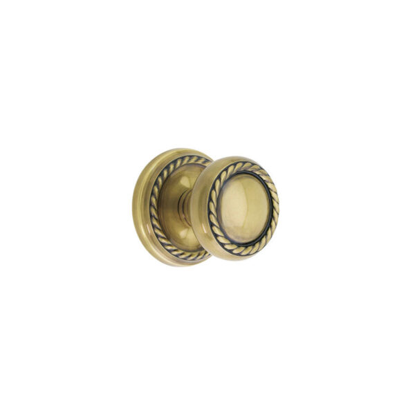 Emtek Hardware Rope Door Knob w/Rope Rosette, Shown In French Antique