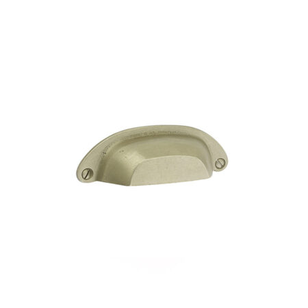Emtek Sandcast Bronze Ranch Bin Pull, Shown In Tumbled White Bronze