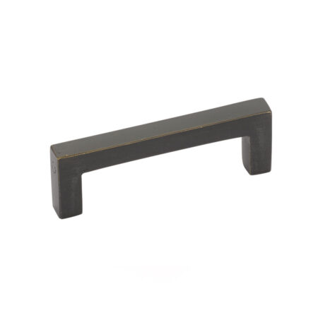 Emtek Sandcast Bronze Modern Rectangular Cabinet Pull, Shown In Medium Bronze