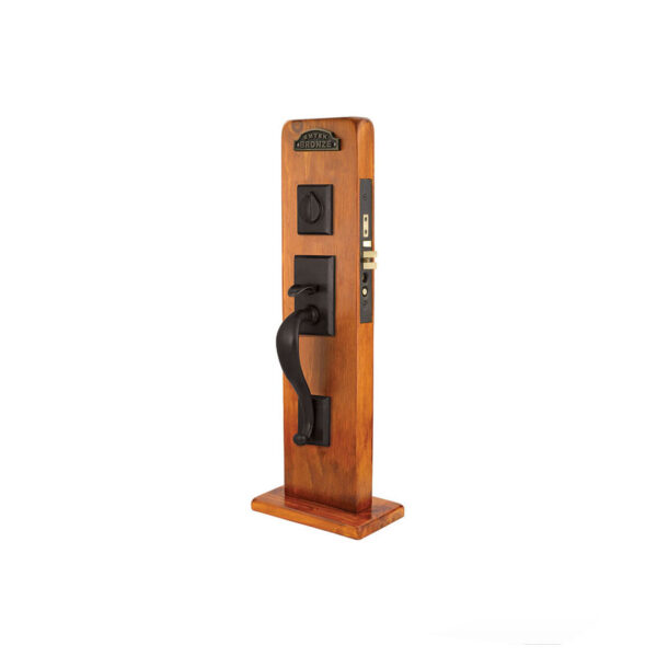 Emtek Rectangular Sectional Mortise Entryset, Shown In Flat Black