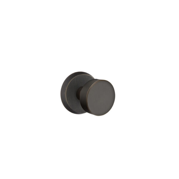 Emtek Hardware Sandcast Bronze Round Door Knob w/#2 Rosette, Shown In Medium Bronze