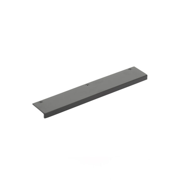 Emtek Hardware Sandcast Bronze Rustic Modern Edge Cabinet Pull, Shown In Flat Black Bronze