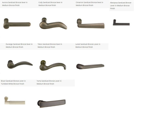 Emtek Sandcast Bronze Levers - Rustic Modern Rectangular