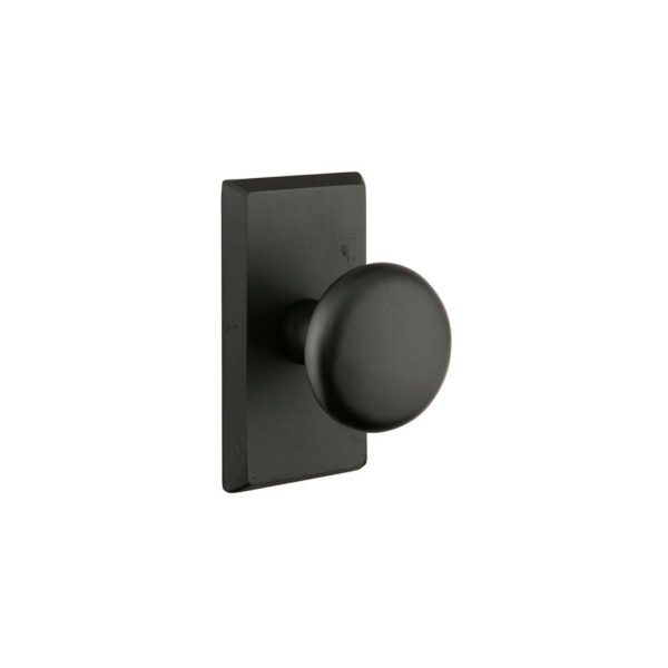 Emtek Hardware Sandcast Bronze Winchester Door Knob w/#3 Rosette, Shown In Flat Black Bronze
