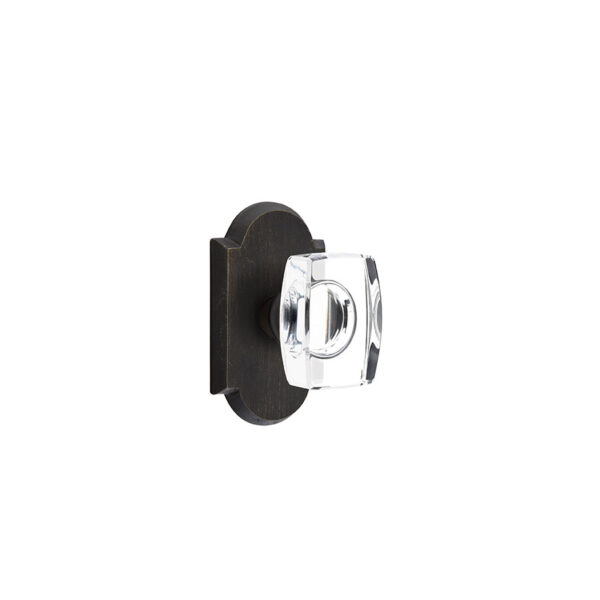 Emtek Hardware Bronze Windsor Crystal Door Knob w/ #1 Rosette, Shown In Flat Black Bronze