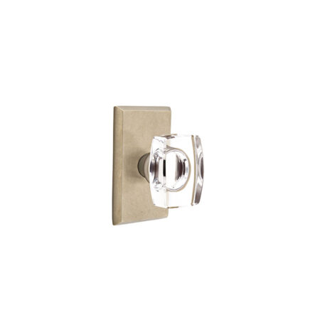 Emtek Hardware Bronze Windsor Crystal Door Knob w/#3 Rosette, Shown In Tumbled White Bronze