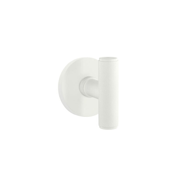 Emtek Hardware The Ace Knurled Door Knob w/Disk Rosette, Shown In Matte White