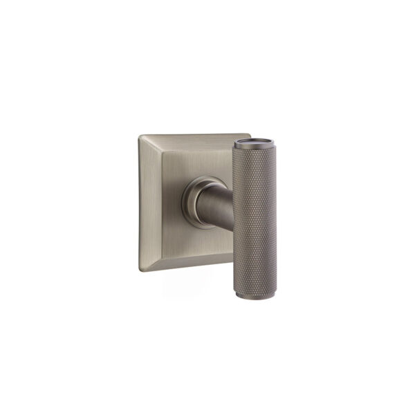 Emtek Hardware The Ace Knurled Door Knob w/Quincy Rosette, Shown In Pewter