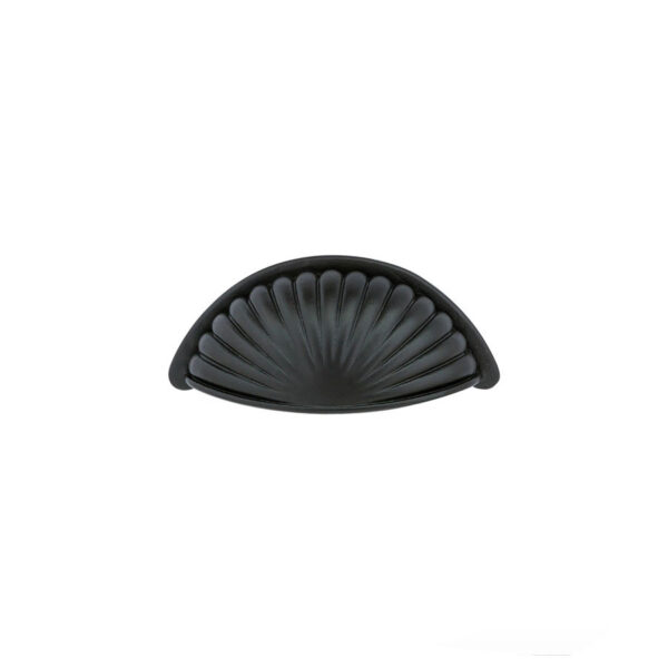 Emtek Tuscany Bronze Fluted Cabinet Bin Pull, Shown In Flat Black Bronze