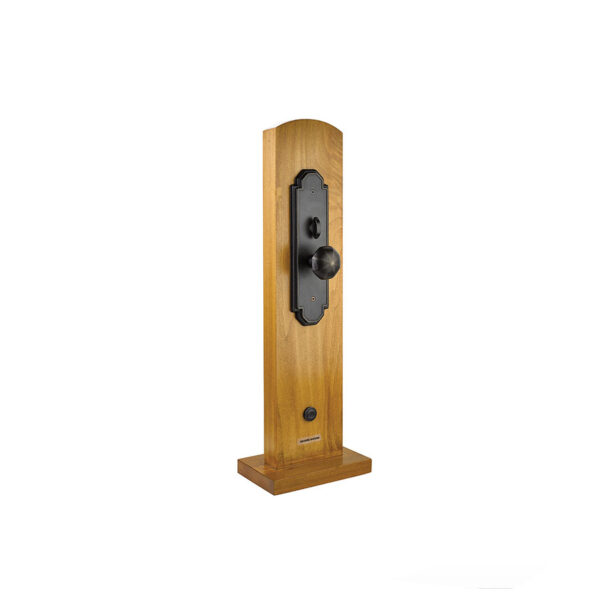 Emtek Tuscany Bronze Octagon Mortise Entryset, Shown In Medium Bronze w/ Octagon Knob, Interior View