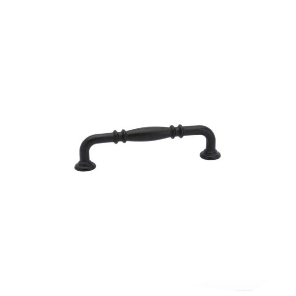 Emtek Tuscany Bronze Ribbed Cabinet Pull, Shown In Flat Black Bronze