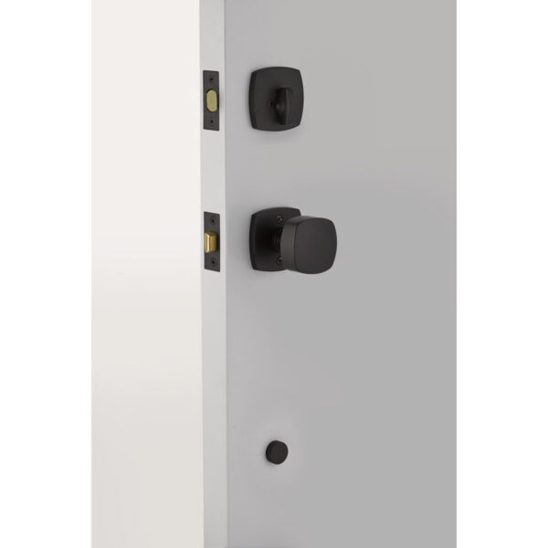 Emtek Urban Modern Sectional Brass Tubular Entry Set Shown In Oil Rubbed Bronze (Interior View)