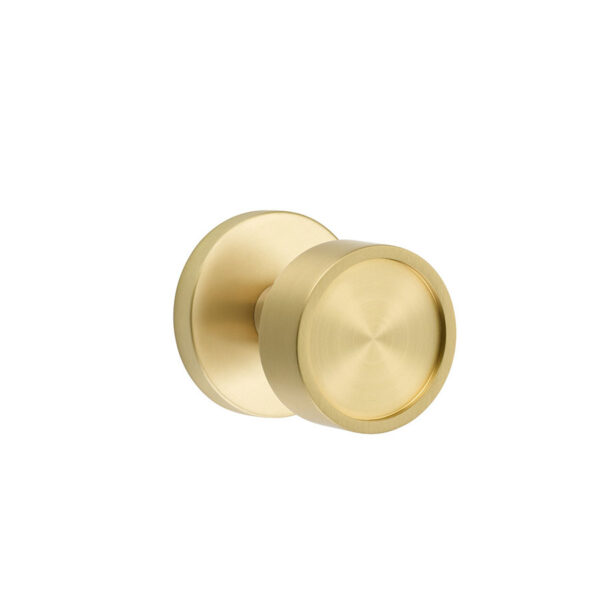Emtek Verve Door Knob w/Disc Rosette, Shown In Satin Brass