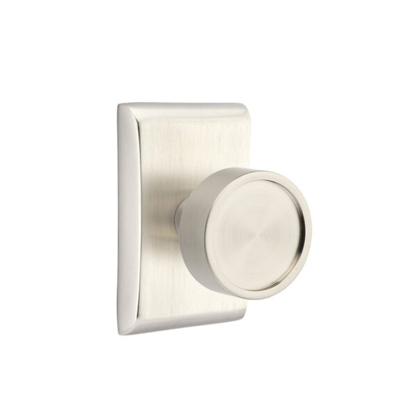 Emtek Verve Door Knob w/Neos Rosette, Shown In Satin Nickel